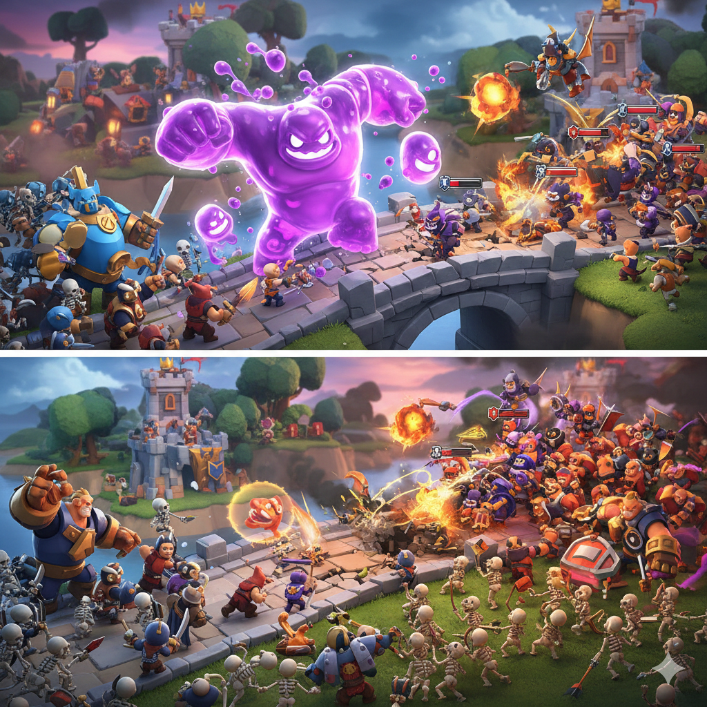 Estrategia Beatdown con Golem de Elixir Lanzarrocas y apoyo de Dragón Infernal