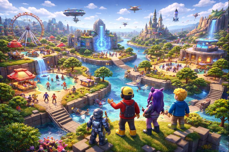 Metaverso de Roblox con mundos virtuales creados por usuarios en 2026