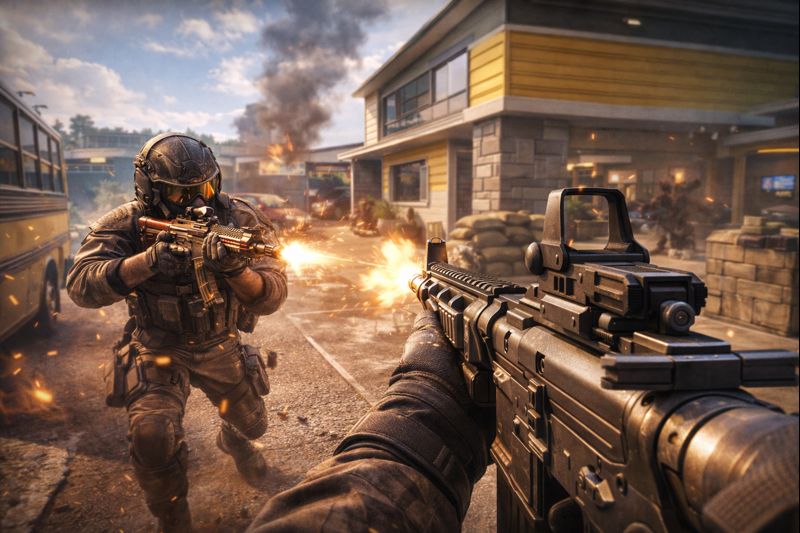 Combate competitivo de alta velocidad en Call of Duty Mobile durante una partida ranked