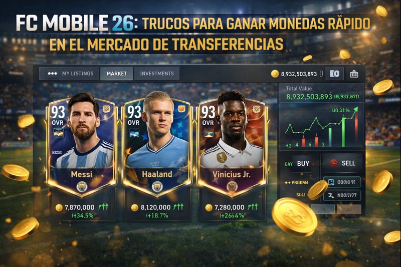 Trucos para ganar monedas rápido en el mercado de transferencias de FC Mobile 26