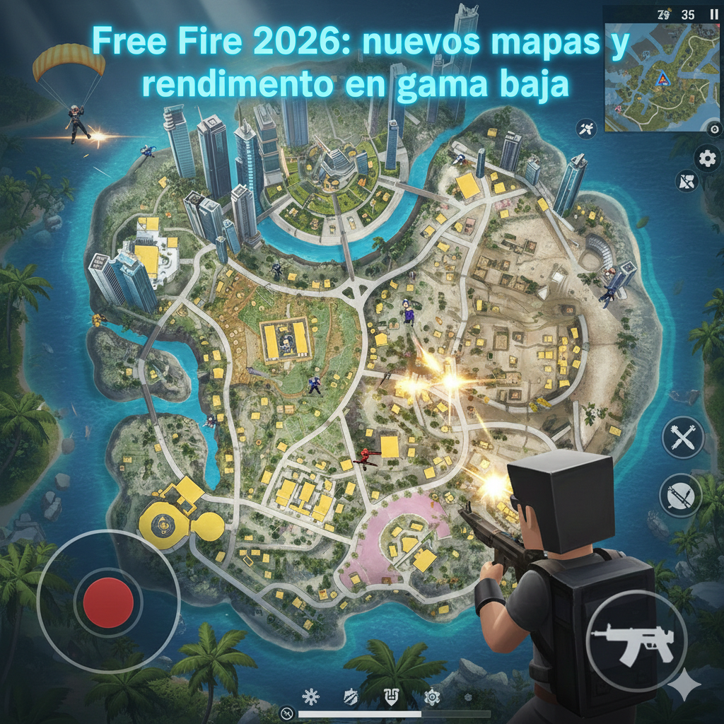 Free Fire 2026 nuevos mapas y análisis del rendimiento en dispositivos de gama baja